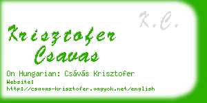 krisztofer csavas business card